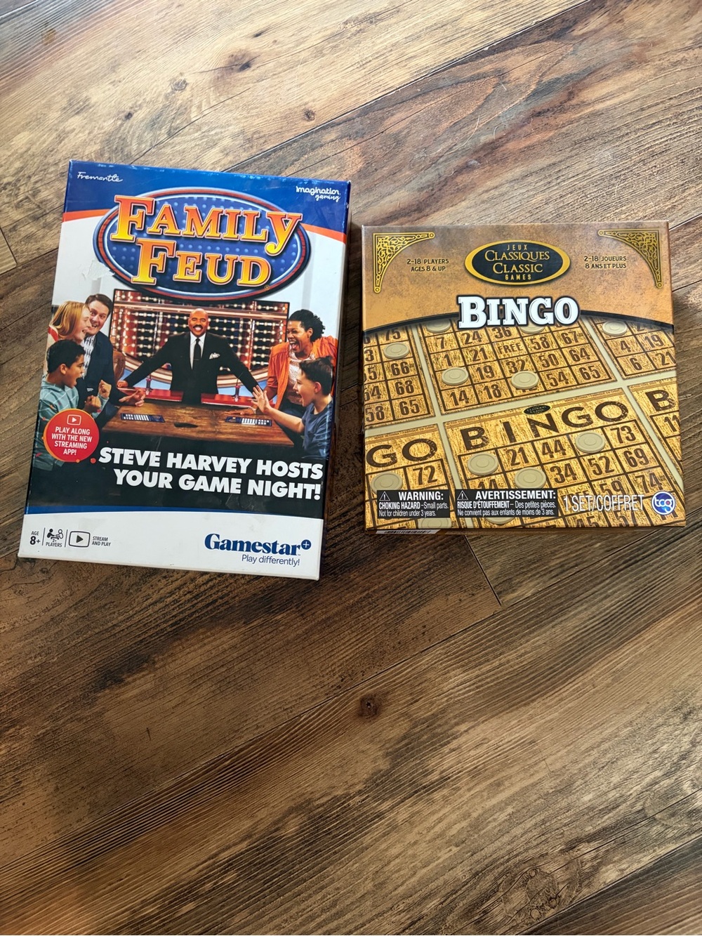 Family Feud Board Game and Bingo - Steve Harvey Host - Blue and White